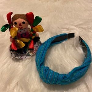 Mexican headband blue pattern